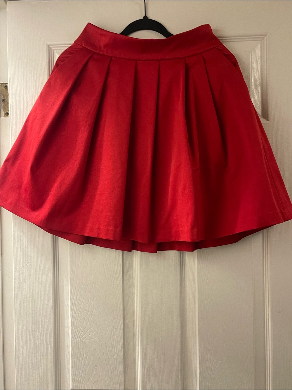 Ann Taylor Red Pleated Fit & Flare Skirt Size 0
